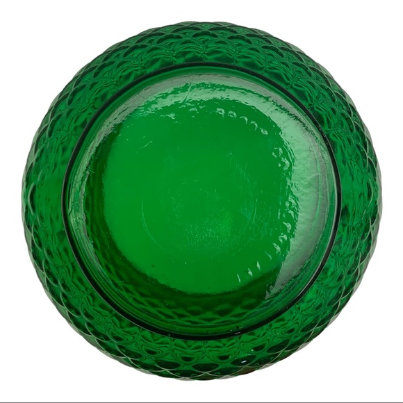 Vintage E.O. Brody Mermaid Green Fish Scale Scallop Pressed Glass Vase Bowl - Picture 8 of 8
